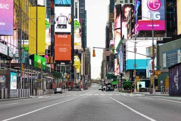 A New York City street is nearly empty