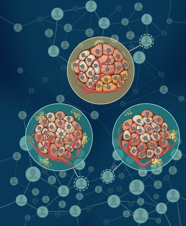 artistic rendition of a tumor microenvironment